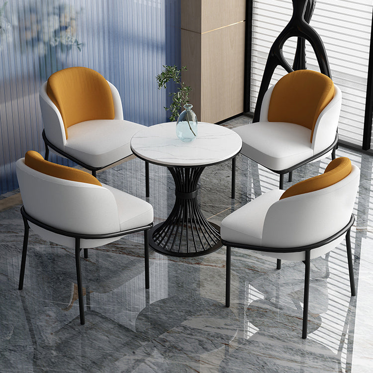 Traditional Luxury Round Dining Table White Sintered Stone Dining Table with Pedestal Base Clearhalo ' dining_table' 'Dining Tables & Seating' 'Dining Tables' 'furn' 'furn_dining_table' 'Furniture' 'furniture_dining_table' 'Kitchen & Dining Furniture' 'kitchen&dining_furn' 'kitchen' 'kitchen_dining_table' 3780069