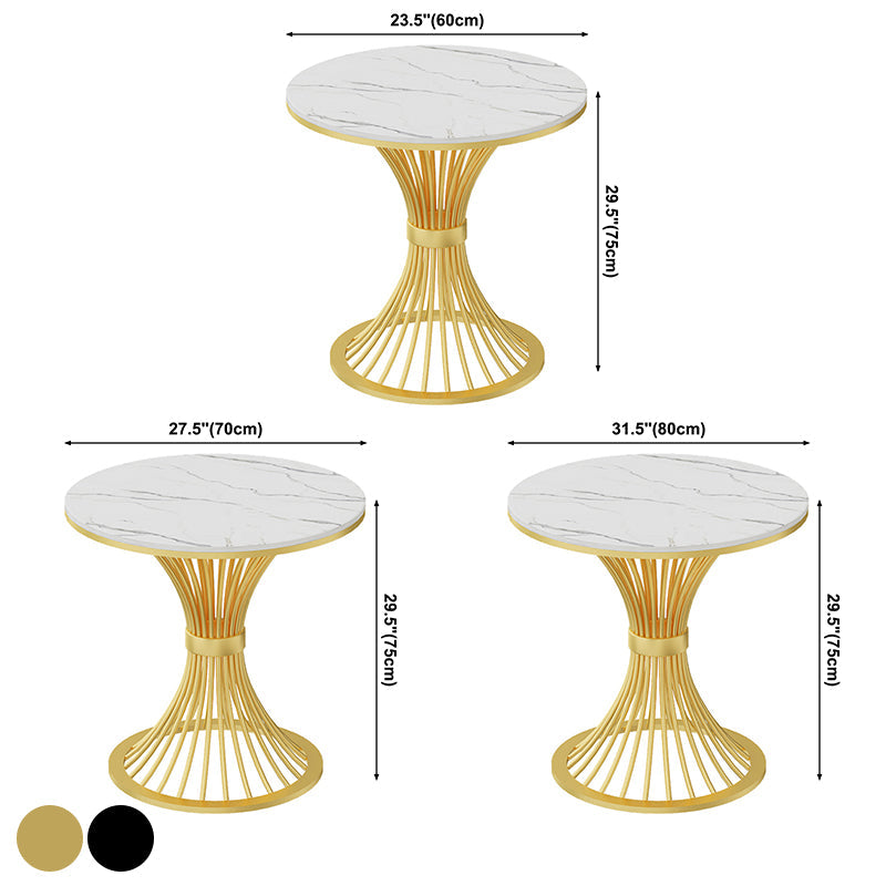 Traditional Luxury Round Dining Table White Sintered Stone Dining Table with Pedestal Base Clearhalo ' dining_table' 'Dining Tables & Seating' 'Dining Tables' 'furn' 'furn_dining_table' 'Furniture' 'furniture_dining_table' 'Kitchen & Dining Furniture' 'kitchen&dining_furn' 'kitchen' 'kitchen_dining_table' 3780077