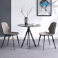 Round Sintered Stone Two-Color Dining Table Simplicity 4 Legs Table for Dining Room Clearhalo ' dining_table' 'Dining Tables & Seating' 'Dining Tables' 'furn' 'furn_dining_table' 'Furniture' 'furniture_dining_table' 'Kitchen & Dining Furniture' 'kitchen&dining_furn' 'kitchen' 'kitchen_dining_table' 3780082