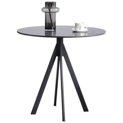 Round Sintered Stone Two-Color Dining Table Simplicity 4 Legs Table for Dining Room Black Without Chairs Clearhalo ' dining_table' 'Dining Tables & Seating' 'Dining Tables' 'furn' 'furn_dining_table' 'Furniture' 'furniture_dining_table' 'Kitchen & Dining Furniture' 'kitchen&dining_furn' 'kitchen' 'kitchen_dining_table' 3780085