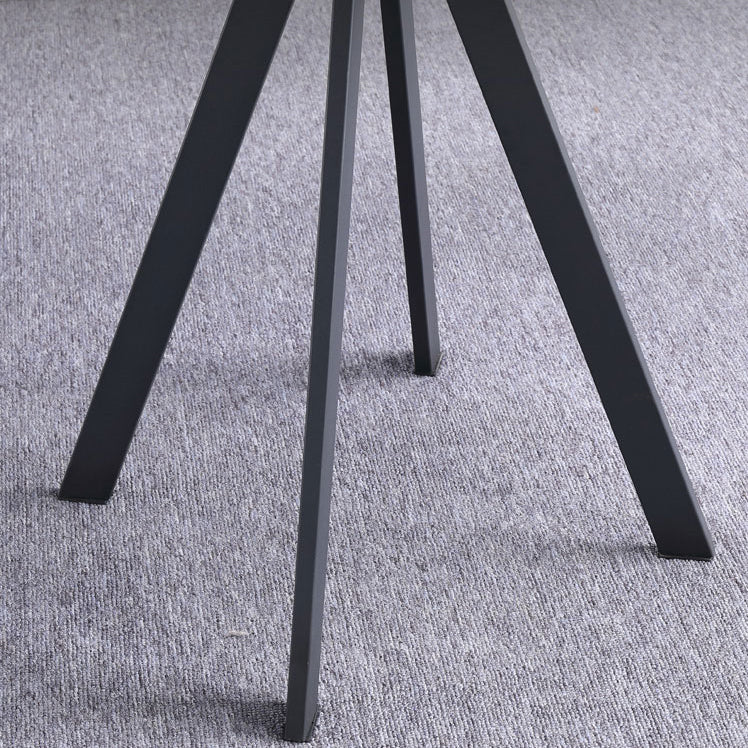 Round Sintered Stone Two-Color Dining Table Simplicity 4 Legs Table for Dining Room Clearhalo ' dining_table' 'Dining Tables & Seating' 'Dining Tables' 'furn' 'furn_dining_table' 'Furniture' 'furniture_dining_table' 'Kitchen & Dining Furniture' 'kitchen&dining_furn' 'kitchen' 'kitchen_dining_table' 3780088