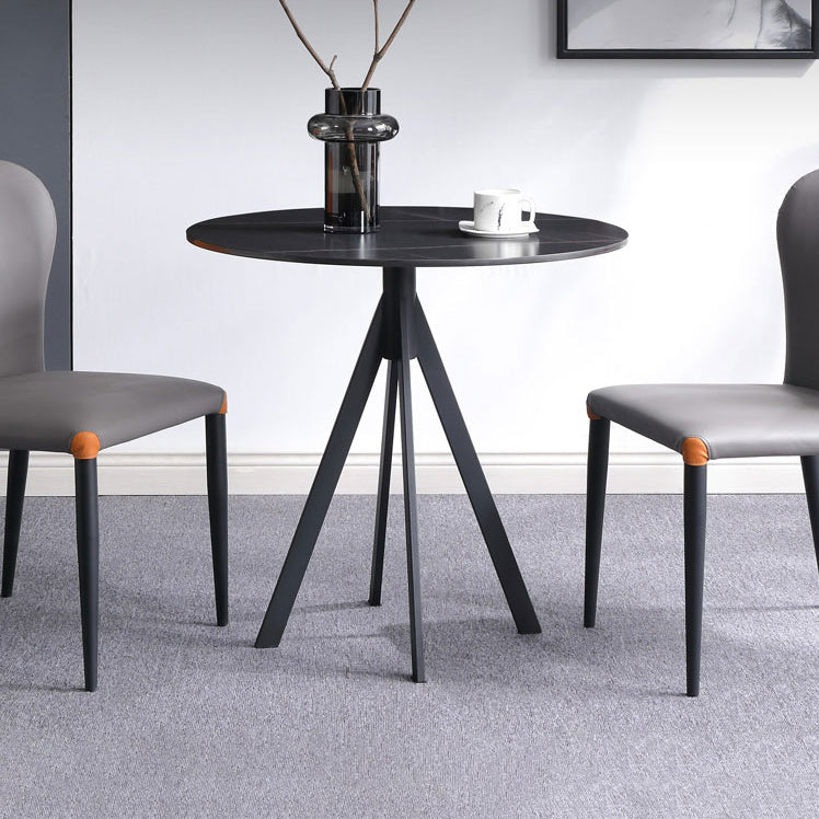 Round Sintered Stone Two-Color Dining Table Simplicity 4 Legs Table for Dining Room Clearhalo ' dining_table' 'Dining Tables & Seating' 'Dining Tables' 'furn' 'furn_dining_table' 'Furniture' 'furniture_dining_table' 'Kitchen & Dining Furniture' 'kitchen&dining_furn' 'kitchen' 'kitchen_dining_table' 3780089