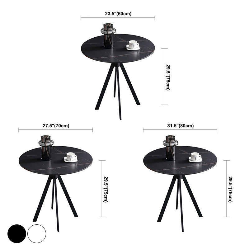 Round Sintered Stone Two-Color Dining Table Simplicity 4 Legs Table for Dining Room Clearhalo ' dining_table' 'Dining Tables & Seating' 'Dining Tables' 'furn' 'furn_dining_table' 'Furniture' 'furniture_dining_table' 'Kitchen & Dining Furniture' 'kitchen&dining_furn' 'kitchen' 'kitchen_dining_table' 3780090