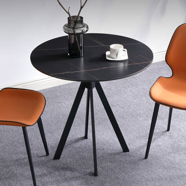Round Sintered Stone Two-Color Dining Table Simplicity 4 Legs Table for Dining Room Clearhalo ' dining_table' 'Dining Tables & Seating' 'Dining Tables' 'furn' 'furn_dining_table' 'Furniture' 'furniture_dining_table' 'Kitchen & Dining Furniture' 'kitchen&dining_furn' 'kitchen' 'kitchen_dining_table' 3780091