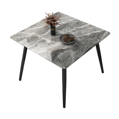 Square Four-Color Dining Table Sintered Stone Table Industrial with 4 Legs Brown Without Chairs Clearhalo ' dining_table' 'Dining Tables & Seating' 'Dining Tables' 'furn' 'furn_dining_table' 'Furniture' 'furniture_dining_table' 'Kitchen & Dining Furniture' 'kitchen&dining_furn' 'kitchen' 'kitchen_dining_table' 3780122