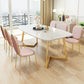 Metal Traditional Luxury Rectangle Indoor Table Sintered Stone Top Table with Sled Base Clearhalo ' dining_table' 'Dining Tables & Seating' 'Dining Tables' 'furn' 'furn_dining_table' 'Furniture' 'furniture_dining_table' 'Kitchen & Dining Furniture' 'kitchen&dining_furn' 'kitchen' 'kitchen_dining_table' 3780135