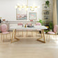 Metal Traditional Luxury Rectangle Indoor Table Sintered Stone Top Table with Sled Base Clearhalo ' dining_table' 'Dining Tables & Seating' 'Dining Tables' 'furn' 'furn_dining_table' 'Furniture' 'furniture_dining_table' 'Kitchen & Dining Furniture' 'kitchen&dining_furn' 'kitchen' 'kitchen_dining_table' 3780142