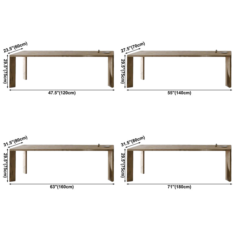 Modern Style Pine Solid Wood Dining Table 4 Legs Base Rectangle Table for Home Clearhalo ' dining_table' 'Dining Tables & Seating' 'Dining Tables' 'furn' 'furn_dining_table' 'Furniture' 'furniture_dining_table' 'Kitchen & Dining Furniture' 'kitchen&dining_furn' 'kitchen' 'kitchen_dining_table' 3780149