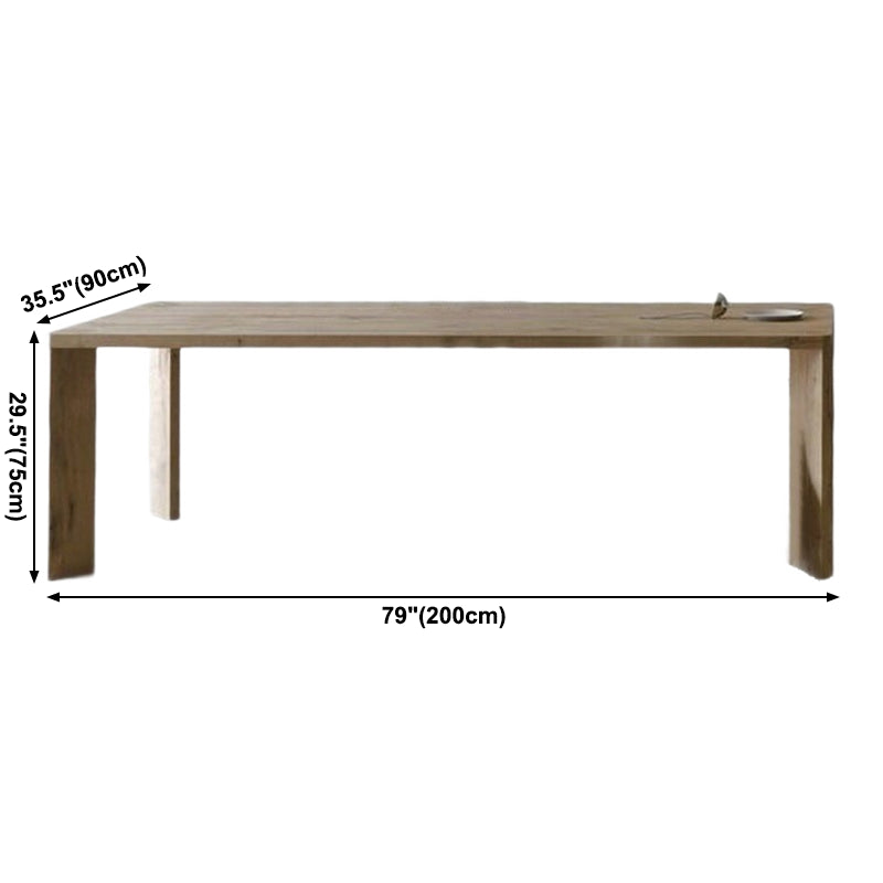 Modern Style Pine Solid Wood Dining Table 4 Legs Base Rectangle Table for Home Clearhalo ' dining_table' 'Dining Tables & Seating' 'Dining Tables' 'furn' 'furn_dining_table' 'Furniture' 'furniture_dining_table' 'Kitchen & Dining Furniture' 'kitchen&dining_furn' 'kitchen' 'kitchen_dining_table' 3780150