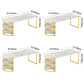 Contemporary Dining Table Sintered Stone Dining Table with Gold Double Pedestal Clearhalo ' dining_table' 'Dining Tables & Seating' 'Dining Tables' 'furn' 'furn_dining_table' 'Furniture' 'furniture_dining_table' 'Kitchen & Dining Furniture' 'kitchen&dining_furn' 'kitchen' 'kitchen_dining_table' 3780160