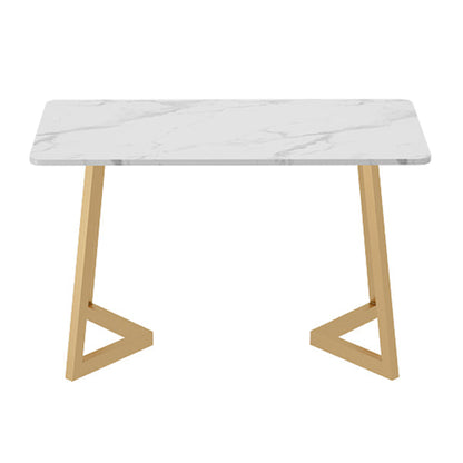 Stone Dining Site Table Traditional Luxury Rectangle Dining Table for Kitchen Home Double Pedestal Without Chairs Clearhalo ' dining_table' 'Dining Tables & Seating' 'Dining Tables' 'furn' 'furn_dining_table' 'Furniture' 'furniture_dining_table' 'Kitchen & Dining Furniture' 'kitchen&dining_furn' 'kitchen' 'kitchen_dining_table' 3780195