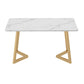 Stone Dining Site Table Traditional Luxury Rectangle Dining Table for Kitchen Home Double Pedestal Without Chairs Clearhalo ' dining_table' 'Dining Tables & Seating' 'Dining Tables' 'furn' 'furn_dining_table' 'Furniture' 'furniture_dining_table' 'Kitchen & Dining Furniture' 'kitchen&dining_furn' 'kitchen' 'kitchen_dining_table' 3780196
