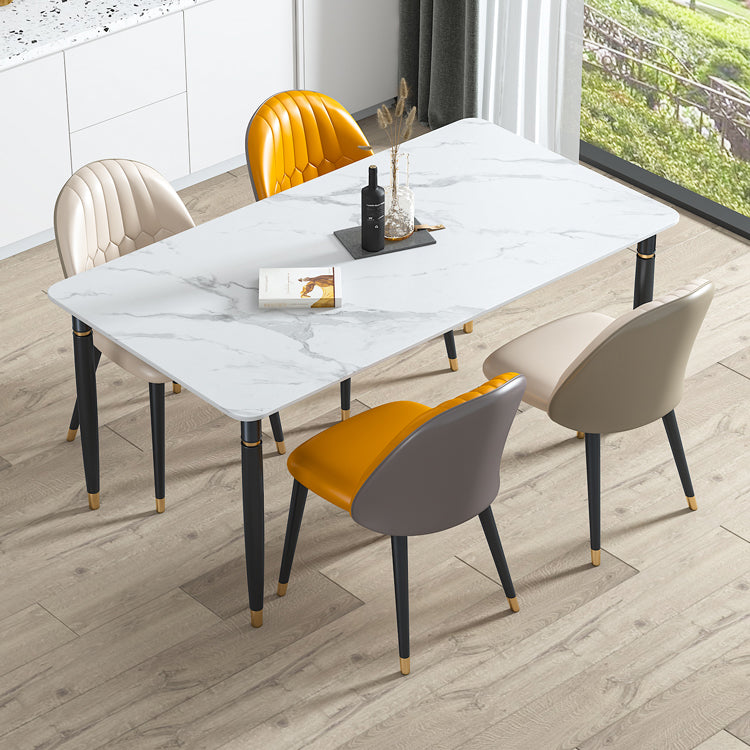 Stone Dining Site Table Traditional Luxury Rectangle Dining Table for Kitchen Home Clearhalo ' dining_table' 'Dining Tables & Seating' 'Dining Tables' 'furn' 'furn_dining_table' 'Furniture' 'furniture_dining_table' 'Kitchen & Dining Furniture' 'kitchen&dining_furn' 'kitchen' 'kitchen_dining_table' 3780197