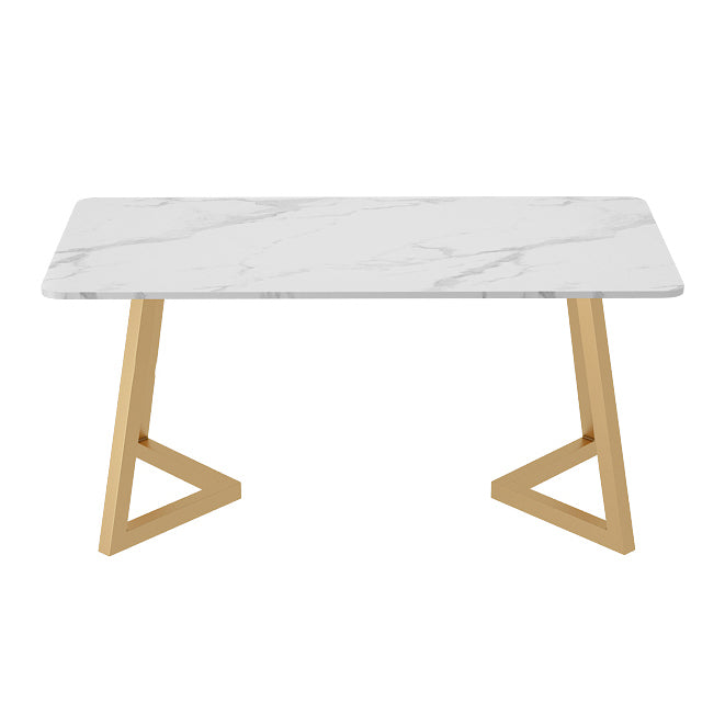 Stone Dining Site Table Traditional Luxury Rectangle Dining Table for Kitchen Home Double Pedestal Without Chairs Clearhalo ' dining_table' 'Dining Tables & Seating' 'Dining Tables' 'furn' 'furn_dining_table' 'Furniture' 'furniture_dining_table' 'Kitchen & Dining Furniture' 'kitchen&dining_furn' 'kitchen' 'kitchen_dining_table' 3780202
