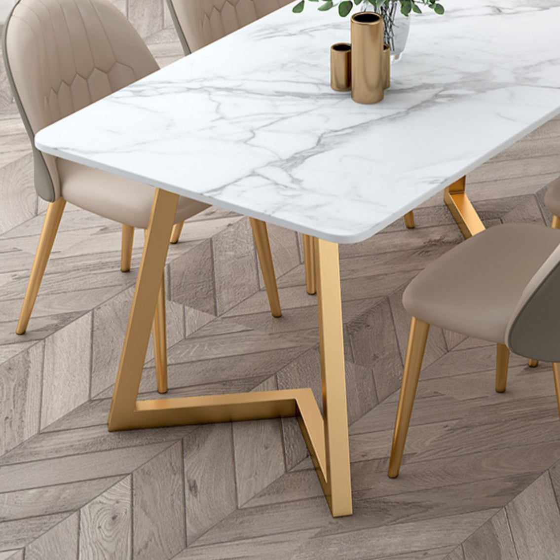 Stone Dining Site Table Traditional Luxury Rectangle Dining Table for Kitchen Home Clearhalo ' dining_table' 'Dining Tables & Seating' 'Dining Tables' 'furn' 'furn_dining_table' 'Furniture' 'furniture_dining_table' 'Kitchen & Dining Furniture' 'kitchen&dining_furn' 'kitchen' 'kitchen_dining_table' 3780205