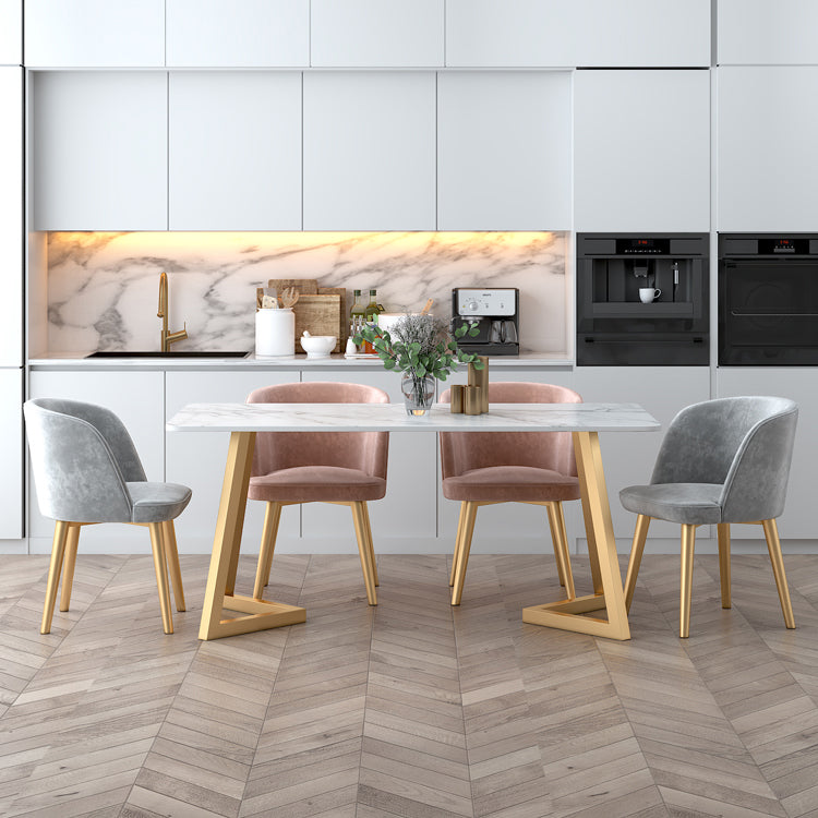 Stone Dining Site Table Traditional Luxury Rectangle Dining Table for Kitchen Home Clearhalo ' dining_table' 'Dining Tables & Seating' 'Dining Tables' 'furn' 'furn_dining_table' 'Furniture' 'furniture_dining_table' 'Kitchen & Dining Furniture' 'kitchen&dining_furn' 'kitchen' 'kitchen_dining_table' 3780206