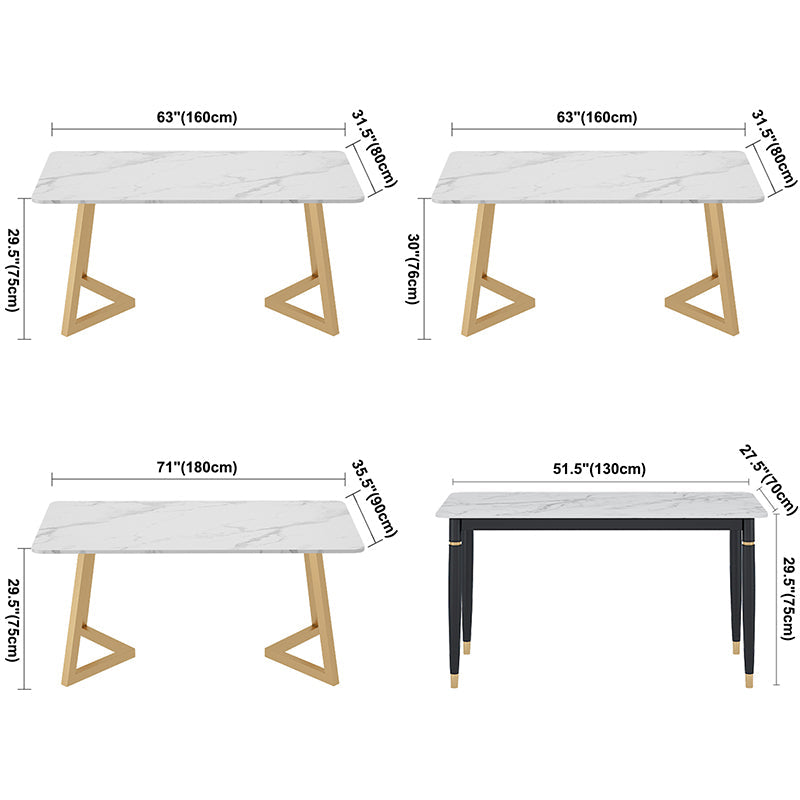Stone Dining Site Table Traditional Luxury Rectangle Dining Table for Kitchen Home Clearhalo ' dining_table' 'Dining Tables & Seating' 'Dining Tables' 'furn' 'furn_dining_table' 'Furniture' 'furniture_dining_table' 'Kitchen & Dining Furniture' 'kitchen&dining_furn' 'kitchen' 'kitchen_dining_table' 3780208