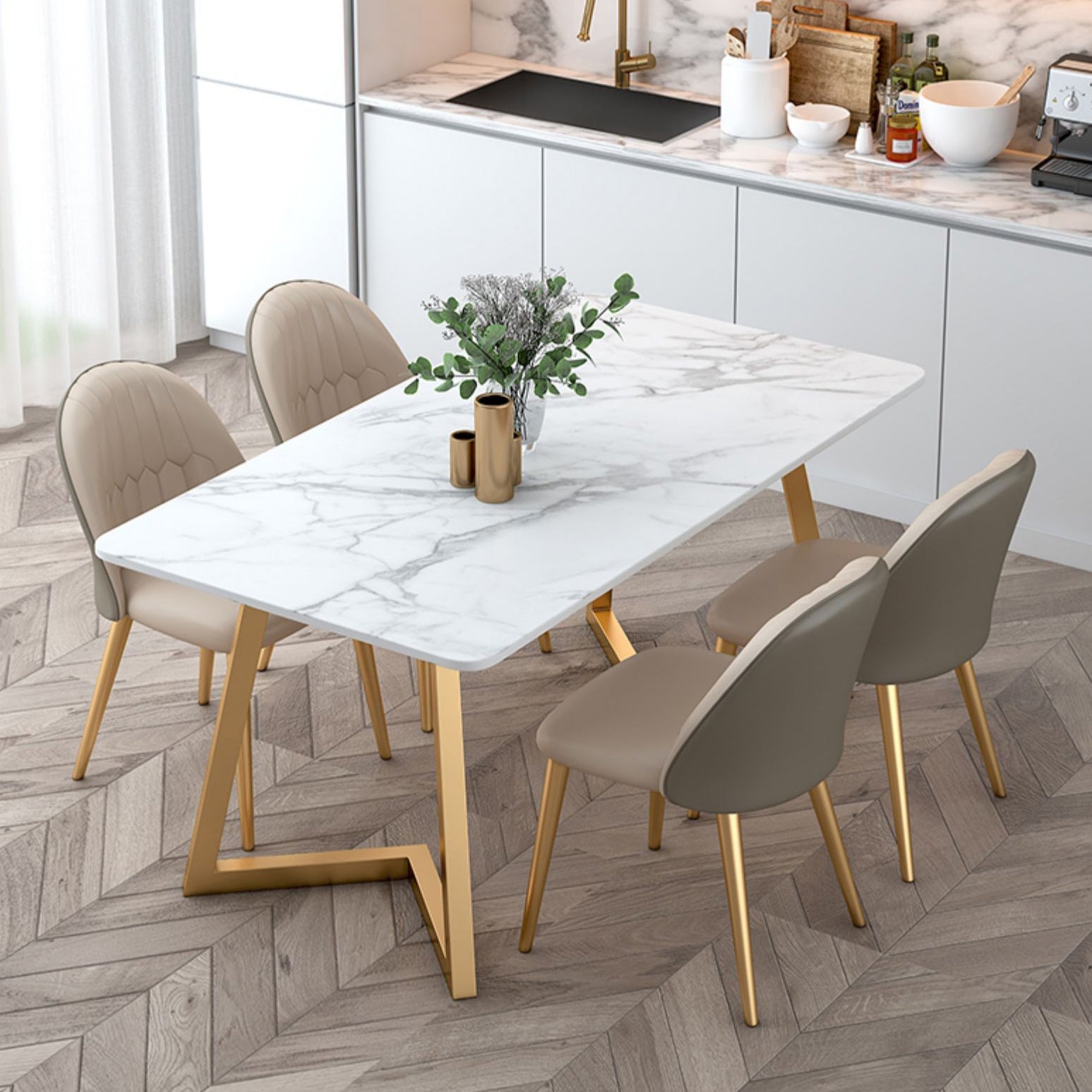 Stone Dining Site Table Traditional Luxury Rectangle Dining Table for Kitchen Home Clearhalo ' dining_table' 'Dining Tables & Seating' 'Dining Tables' 'furn' 'furn_dining_table' 'Furniture' 'furniture_dining_table' 'Kitchen & Dining Furniture' 'kitchen&dining_furn' 'kitchen' 'kitchen_dining_table' 3780211