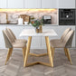 Stone Dining Site Table Traditional Luxury Rectangle Dining Table for Kitchen Home Clearhalo ' dining_table' 'Dining Tables & Seating' 'Dining Tables' 'furn' 'furn_dining_table' 'Furniture' 'furniture_dining_table' 'Kitchen & Dining Furniture' 'kitchen&dining_furn' 'kitchen' 'kitchen_dining_table' 3780212