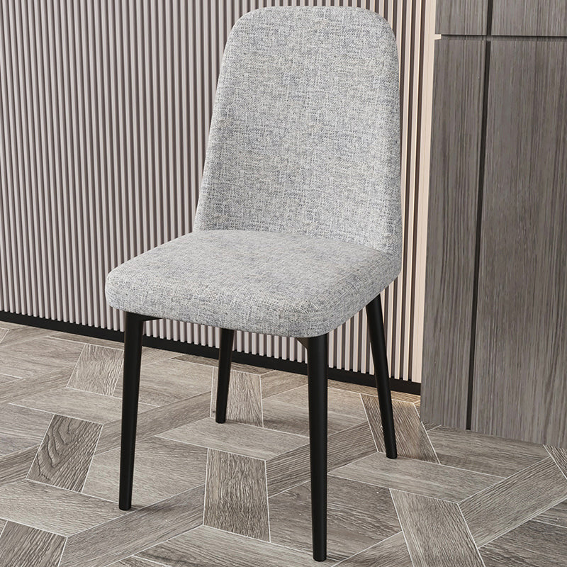Scandinavian Home Parsons Chair Upholstered Solid Back Metal Dining Room Chair Grey 1 Piece Black Clearhalo ' kitchen&dining_furn' 'Dining Chairs' 'Dining Tables & Seating' 'dining_chair' 'furn' 'furn_dining_chair' 'Furniture' 'furniture_dining_chair' 'Kitchen & Dining Furniture' 'kitchen' 3780214
