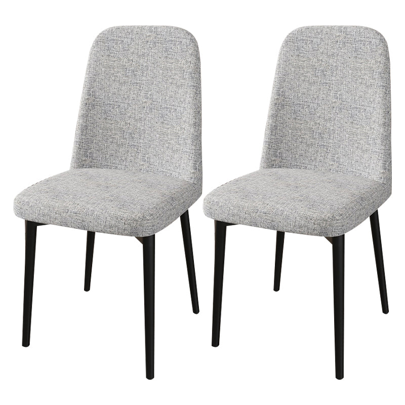 Scandinavian Home Parsons Chair Upholstered Solid Back Metal Dining Room Chair Grey 2 Piece Set Black Clearhalo ' kitchen&dining_furn' 'Dining Chairs' 'Dining Tables & Seating' 'dining_chair' 'furn' 'furn_dining_chair' 'Furniture' 'furniture_dining_chair' 'Kitchen & Dining Furniture' 'kitchen' 3780215