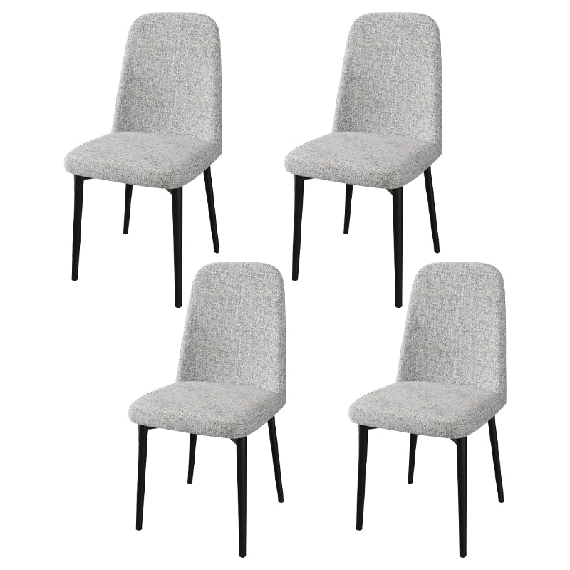 Scandinavian Home Parsons Chair Upholstered Solid Back Metal Dining Room Chair Grey 4 Piece Set Black Clearhalo ' kitchen&dining_furn' 'Dining Chairs' 'Dining Tables & Seating' 'dining_chair' 'furn' 'furn_dining_chair' 'Furniture' 'furniture_dining_chair' 'Kitchen & Dining Furniture' 'kitchen' 3780218