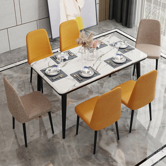 Scandinavian Home Parsons Chair Upholstered Solid Back Metal Dining Room Chair Clearhalo ' kitchen&dining_furn' 'Dining Chairs' 'Dining Tables & Seating' 'dining_chair' 'furn' 'furn_dining_chair' 'Furniture' 'furniture_dining_chair' 'Kitchen & Dining Furniture' 'kitchen' 3780220