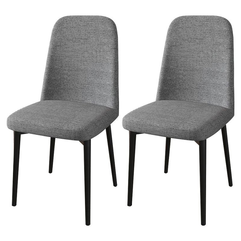 Scandinavian Home Parsons Chair Upholstered Solid Back Metal Dining Room Chair Dark Gray 2 Piece Set Black Clearhalo ' kitchen&dining_furn' 'Dining Chairs' 'Dining Tables & Seating' 'dining_chair' 'furn' 'furn_dining_chair' 'Furniture' 'furniture_dining_chair' 'Kitchen & Dining Furniture' 'kitchen' 3780221