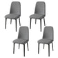 Scandinavian Home Parsons Chair Upholstered Solid Back Metal Dining Room Chair Dark Gray 4 Piece Set Black Clearhalo ' kitchen&dining_furn' 'Dining Chairs' 'Dining Tables & Seating' 'dining_chair' 'furn' 'furn_dining_chair' 'Furniture' 'furniture_dining_chair' 'Kitchen & Dining Furniture' 'kitchen' 3780224