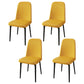Scandinavian Home Parsons Chair Upholstered Solid Back Metal Dining Room Chair Yellow 4 Piece Set Black Clearhalo ' kitchen&dining_furn' 'Dining Chairs' 'Dining Tables & Seating' 'dining_chair' 'furn' 'furn_dining_chair' 'Furniture' 'furniture_dining_chair' 'Kitchen & Dining Furniture' 'kitchen' 3780229