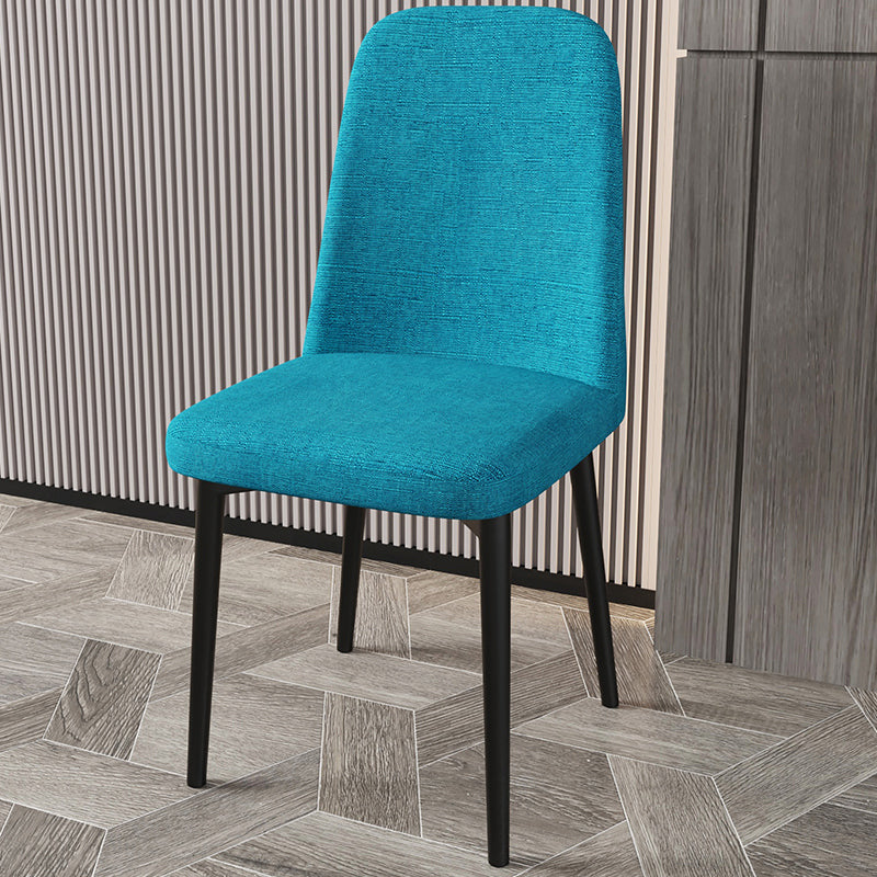 Scandinavian Home Parsons Chair Upholstered Solid Back Metal Dining Room Chair Blue 1 Piece Black Clearhalo ' kitchen&dining_furn' 'Dining Chairs' 'Dining Tables & Seating' 'dining_chair' 'furn' 'furn_dining_chair' 'Furniture' 'furniture_dining_chair' 'Kitchen & Dining Furniture' 'kitchen' 3780231