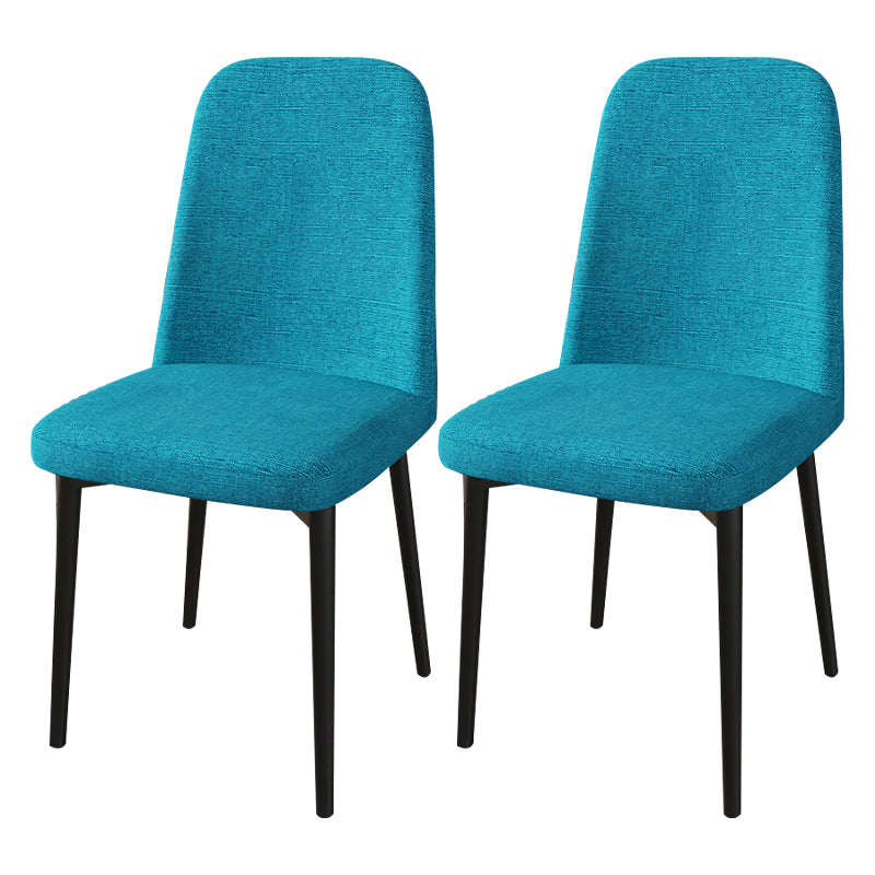 Scandinavian Home Parsons Chair Upholstered Solid Back Metal Dining Room Chair Blue 2 Piece Set Black Clearhalo ' kitchen&dining_furn' 'Dining Chairs' 'Dining Tables & Seating' 'dining_chair' 'furn' 'furn_dining_chair' 'Furniture' 'furniture_dining_chair' 'Kitchen & Dining Furniture' 'kitchen' 3780233