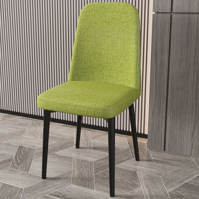 Scandinavian Home Parsons Chair Upholstered Solid Back Metal Dining Room Chair Green 1 Piece Black Clearhalo ' kitchen&dining_furn' 'Dining Chairs' 'Dining Tables & Seating' 'dining_chair' 'furn' 'furn_dining_chair' 'Furniture' 'furniture_dining_chair' 'Kitchen & Dining Furniture' 'kitchen' 3780235