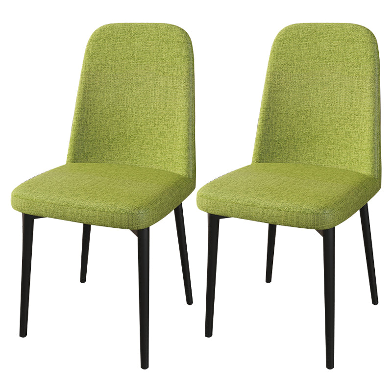 Scandinavian Home Parsons Chair Upholstered Solid Back Metal Dining Room Chair Green 2 Piece Set Black Clearhalo ' kitchen&dining_furn' 'Dining Chairs' 'Dining Tables & Seating' 'dining_chair' 'furn' 'furn_dining_chair' 'Furniture' 'furniture_dining_chair' 'Kitchen & Dining Furniture' 'kitchen' 3780236