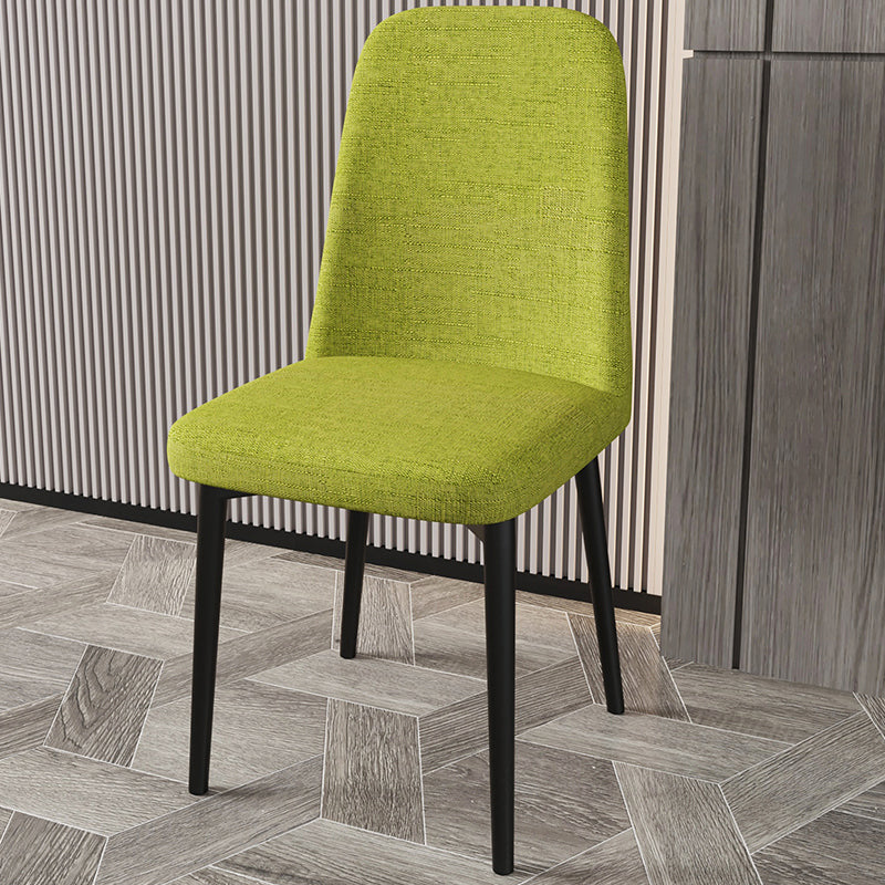 Scandinavian Home Parsons Chair Upholstered Solid Back Metal Dining Room Chair Light Green 1 Piece Black Clearhalo ' kitchen&dining_furn' 'Dining Chairs' 'Dining Tables & Seating' 'dining_chair' 'furn' 'furn_dining_chair' 'Furniture' 'furniture_dining_chair' 'Kitchen & Dining Furniture' 'kitchen' 3780238