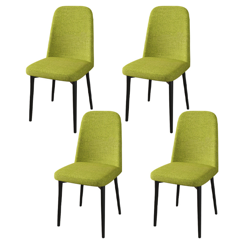 Scandinavian Home Parsons Chair Upholstered Solid Back Metal Dining Room Chair Light Green 4 Piece Set Black Clearhalo ' kitchen&dining_furn' 'Dining Chairs' 'Dining Tables & Seating' 'dining_chair' 'furn' 'furn_dining_chair' 'Furniture' 'furniture_dining_chair' 'Kitchen & Dining Furniture' 'kitchen' 3780240