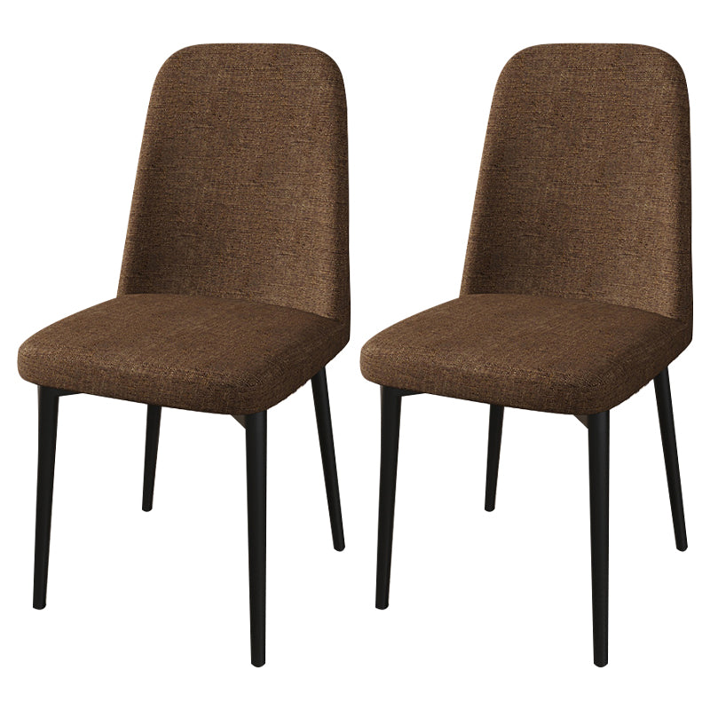 Scandinavian Home Parsons Chair Upholstered Solid Back Metal Dining Room Chair Coffee 2 Piece Set Black Clearhalo ' kitchen&dining_furn' 'Dining Chairs' 'Dining Tables & Seating' 'dining_chair' 'furn' 'furn_dining_chair' 'Furniture' 'furniture_dining_chair' 'Kitchen & Dining Furniture' 'kitchen' 3780242