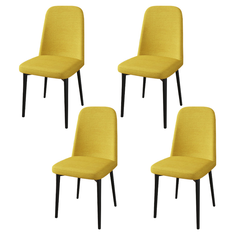 Scandinavian Home Parsons Chair Upholstered Solid Back Metal Dining Room Chair Ginger 4 Piece Set Black Clearhalo ' kitchen&dining_furn' 'Dining Chairs' 'Dining Tables & Seating' 'dining_chair' 'furn' 'furn_dining_chair' 'Furniture' 'furniture_dining_chair' 'Kitchen & Dining Furniture' 'kitchen' 3780246