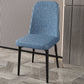 Scandinavian Home Parsons Chair Upholstered Solid Back Metal Dining Room Chair Gray-Blue 1 Piece Black Clearhalo ' kitchen&dining_furn' 'Dining Chairs' 'Dining Tables & Seating' 'dining_chair' 'furn' 'furn_dining_chair' 'Furniture' 'furniture_dining_chair' 'Kitchen & Dining Furniture' 'kitchen' 3780247
