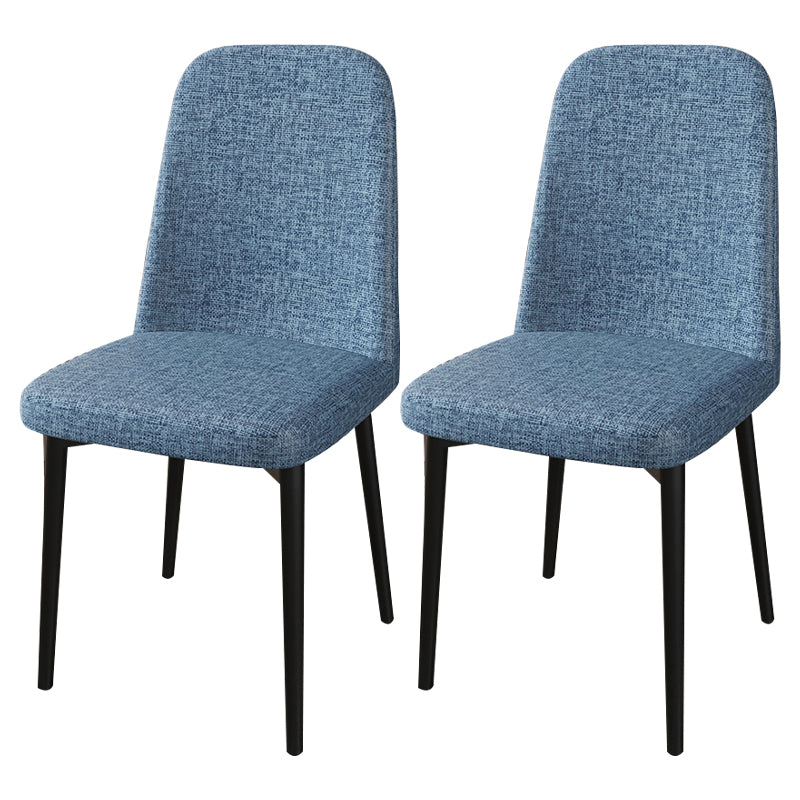Scandinavian Home Parsons Chair Upholstered Solid Back Metal Dining Room Chair Gray-Blue 2 Piece Set Black Clearhalo ' kitchen&dining_furn' 'Dining Chairs' 'Dining Tables & Seating' 'dining_chair' 'furn' 'furn_dining_chair' 'Furniture' 'furniture_dining_chair' 'Kitchen & Dining Furniture' 'kitchen' 3780248