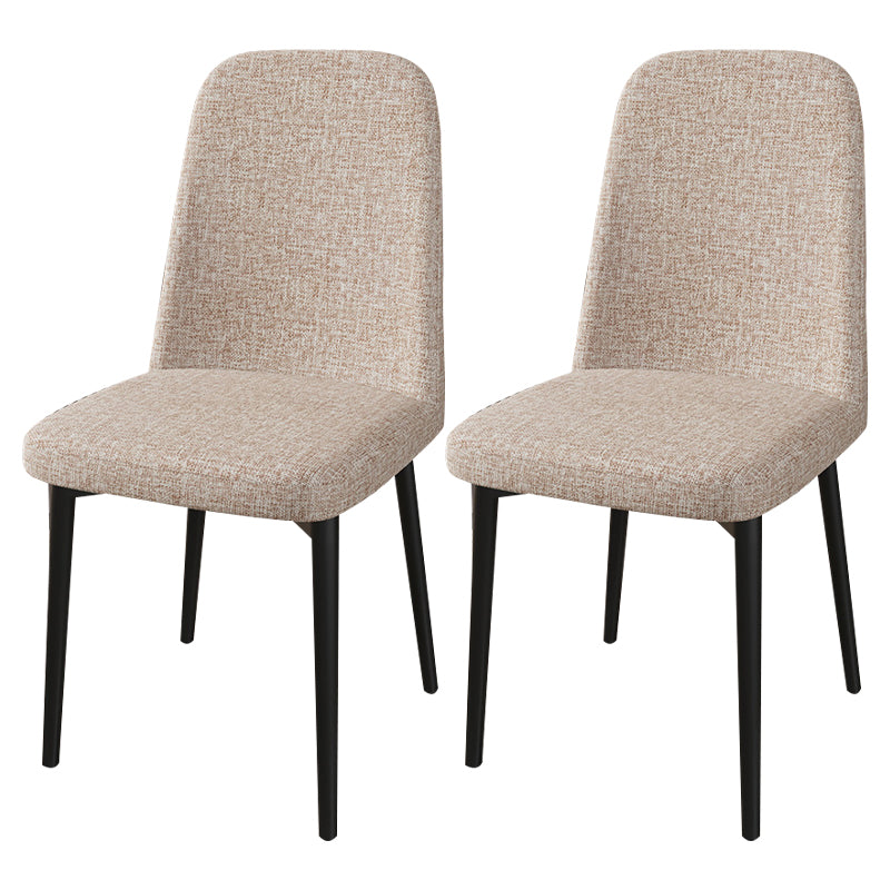 Scandinavian Home Parsons Chair Upholstered Solid Back Metal Dining Room Chair Off-White 2 Piece Set Black Clearhalo ' kitchen&dining_furn' 'Dining Chairs' 'Dining Tables & Seating' 'dining_chair' 'furn' 'furn_dining_chair' 'Furniture' 'furniture_dining_chair' 'Kitchen & Dining Furniture' 'kitchen' 3780251