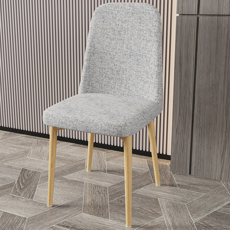 Scandinavian Home Parsons Chair Upholstered Solid Back Metal Dining Room Chair Grey 1 Piece Natural Wood Clearhalo ' kitchen&dining_furn' 'Dining Chairs' 'Dining Tables & Seating' 'dining_chair' 'furn' 'furn_dining_chair' 'Furniture' 'furniture_dining_chair' 'Kitchen & Dining Furniture' 'kitchen' 3780253