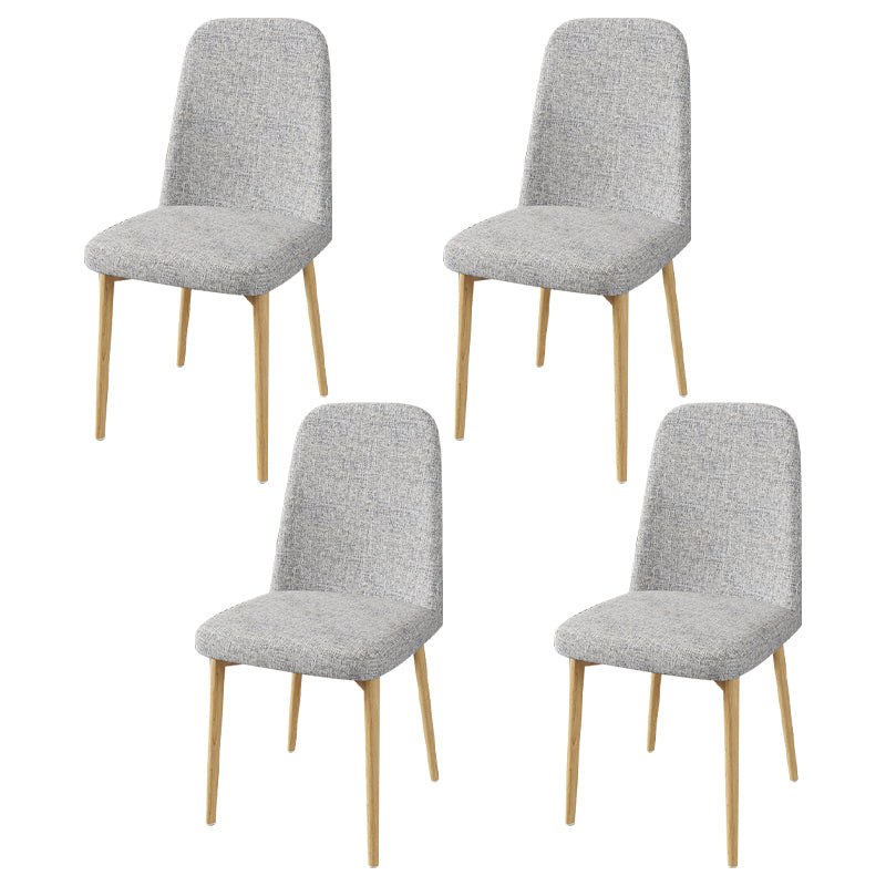 Scandinavian Home Parsons Chair Upholstered Solid Back Metal Dining Room Chair Grey 4 Piece Set Natural Wood Clearhalo ' kitchen&dining_furn' 'Dining Chairs' 'Dining Tables & Seating' 'dining_chair' 'furn' 'furn_dining_chair' 'Furniture' 'furniture_dining_chair' 'Kitchen & Dining Furniture' 'kitchen' 3780255