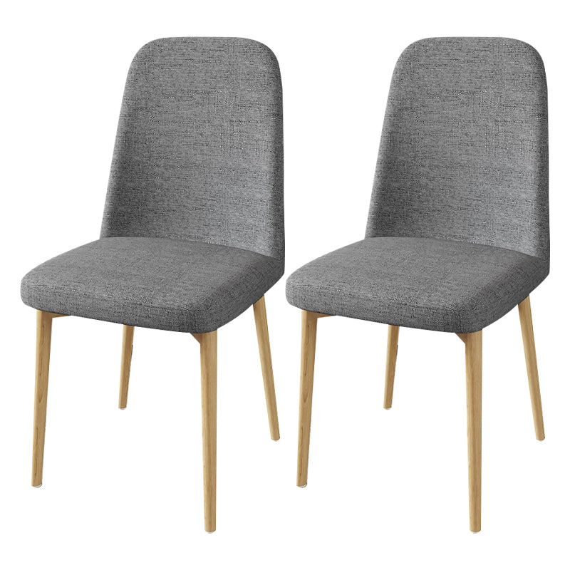 Scandinavian Home Parsons Chair Upholstered Solid Back Metal Dining Room Chair Dark Gray 2 Piece Set Natural Wood Clearhalo ' kitchen&dining_furn' 'Dining Chairs' 'Dining Tables & Seating' 'dining_chair' 'furn' 'furn_dining_chair' 'Furniture' 'furniture_dining_chair' 'Kitchen & Dining Furniture' 'kitchen' 3780257