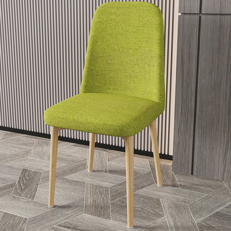 Scandinavian Home Parsons Chair Upholstered Solid Back Metal Dining Room Chair Green 1 Piece Natural Wood Clearhalo ' kitchen&dining_furn' 'Dining Chairs' 'Dining Tables & Seating' 'dining_chair' 'furn' 'furn_dining_chair' 'Furniture' 'furniture_dining_chair' 'Kitchen & Dining Furniture' 'kitchen' 3780262