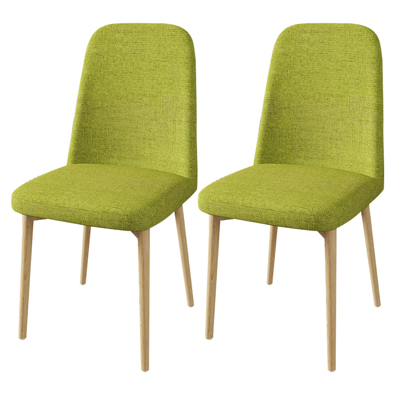 Scandinavian Home Parsons Chair Upholstered Solid Back Metal Dining Room Chair Green 2 Piece Set Natural Wood Clearhalo ' kitchen&dining_furn' 'Dining Chairs' 'Dining Tables & Seating' 'dining_chair' 'furn' 'furn_dining_chair' 'Furniture' 'furniture_dining_chair' 'Kitchen & Dining Furniture' 'kitchen' 3780263