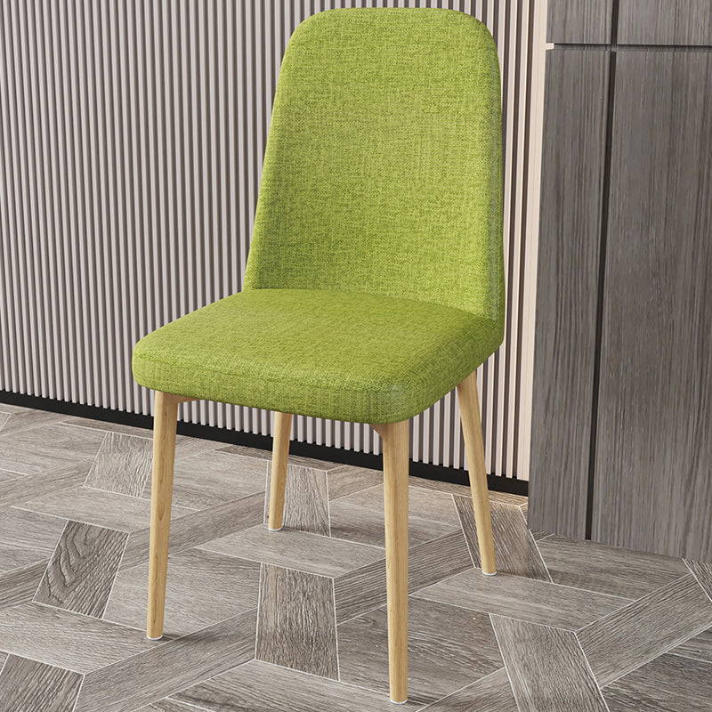 Scandinavian Home Parsons Chair Upholstered Solid Back Metal Dining Room Chair Light Green 1 Piece Natural Wood Clearhalo ' kitchen&dining_furn' 'Dining Chairs' 'Dining Tables & Seating' 'dining_chair' 'furn' 'furn_dining_chair' 'Furniture' 'furniture_dining_chair' 'Kitchen & Dining Furniture' 'kitchen' 3780265