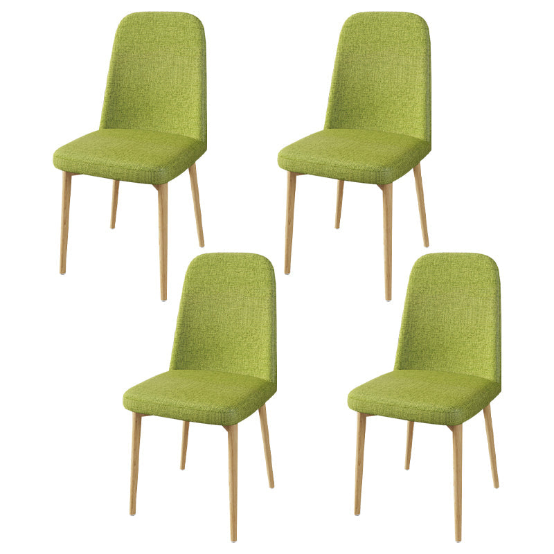 Scandinavian Home Parsons Chair Upholstered Solid Back Metal Dining Room Chair Light Green 4 Piece Set Natural Wood Clearhalo ' kitchen&dining_furn' 'Dining Chairs' 'Dining Tables & Seating' 'dining_chair' 'furn' 'furn_dining_chair' 'Furniture' 'furniture_dining_chair' 'Kitchen & Dining Furniture' 'kitchen' 3780267