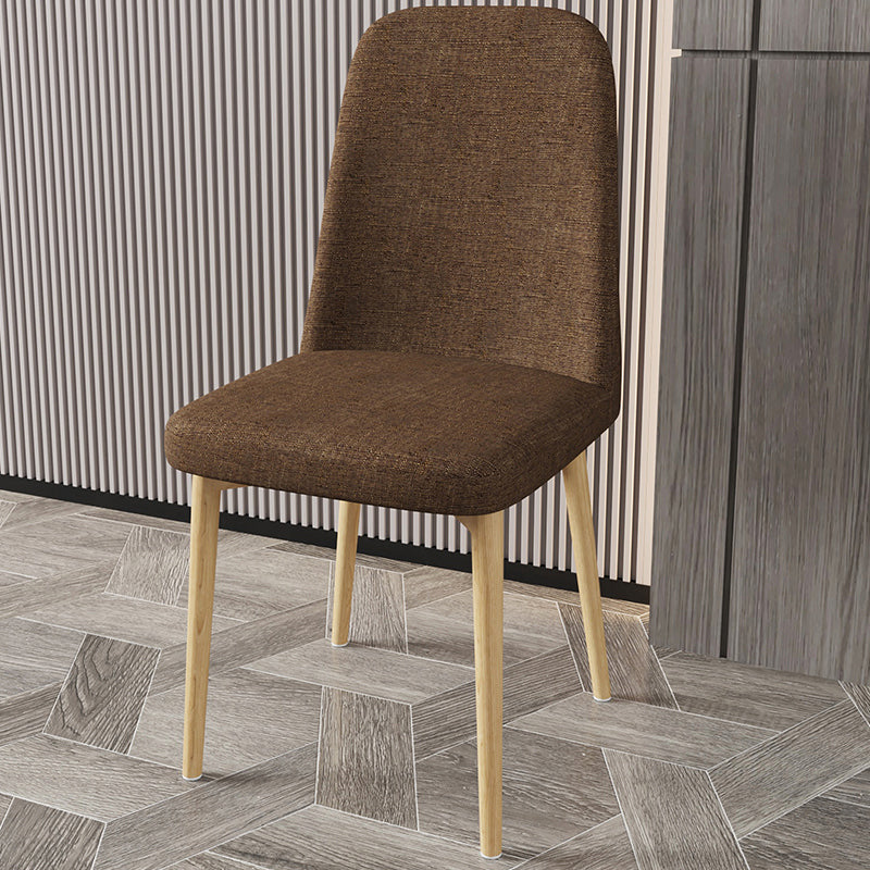 Scandinavian Home Parsons Chair Upholstered Solid Back Metal Dining Room Chair Coffee 1 Piece Natural Wood Clearhalo ' kitchen&dining_furn' 'Dining Chairs' 'Dining Tables & Seating' 'dining_chair' 'furn' 'furn_dining_chair' 'Furniture' 'furniture_dining_chair' 'Kitchen & Dining Furniture' 'kitchen' 3780268