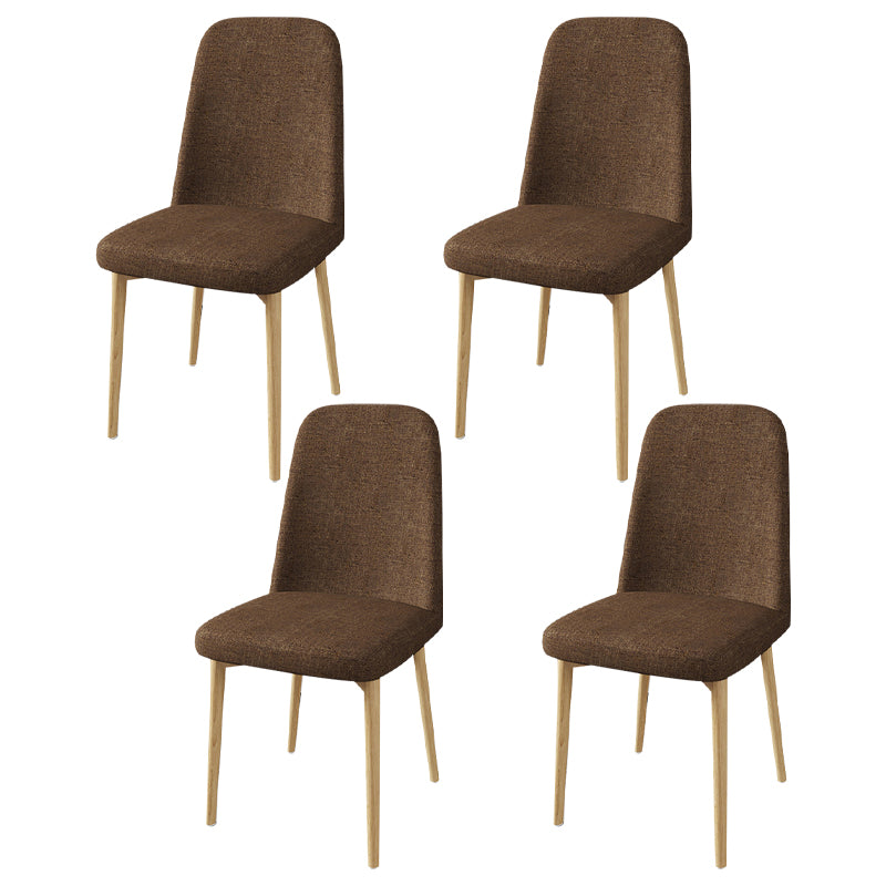 Scandinavian Home Parsons Chair Upholstered Solid Back Metal Dining Room Chair Coffee 4 Piece Set Natural Wood Clearhalo ' kitchen&dining_furn' 'Dining Chairs' 'Dining Tables & Seating' 'dining_chair' 'furn' 'furn_dining_chair' 'Furniture' 'furniture_dining_chair' 'Kitchen & Dining Furniture' 'kitchen' 3780270